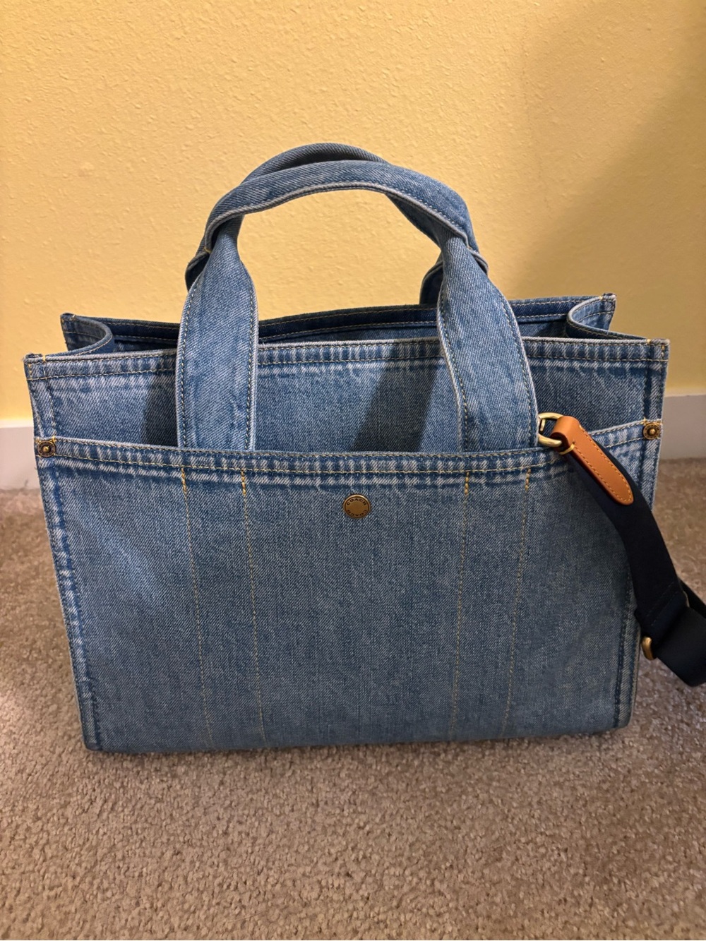Coach Blue Denim Tote Bag - Picture 6 of 9